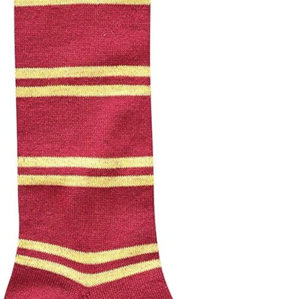 Striped Ladies Knee High Socks Embroidered Crest Casual Halloween Party